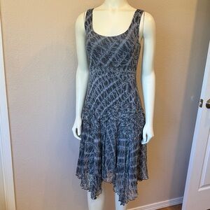 Bailey 44 Grey Tie-Dye Handkerchief Hem Midi Dress
